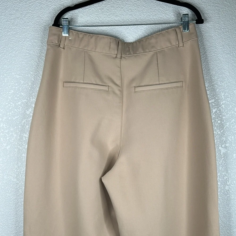 Abercrombie & Fitch Tan Pleated Wide Leg with Pockets Dress Pants Size Large - Picture 6 of 9